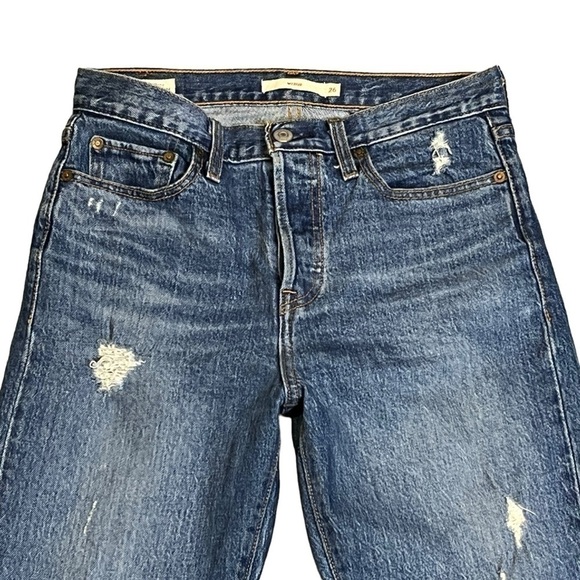 Levi Premium Wedgie Straight High Rise Button Fly. Blue Size 26 #789 - Picture 5 of 13